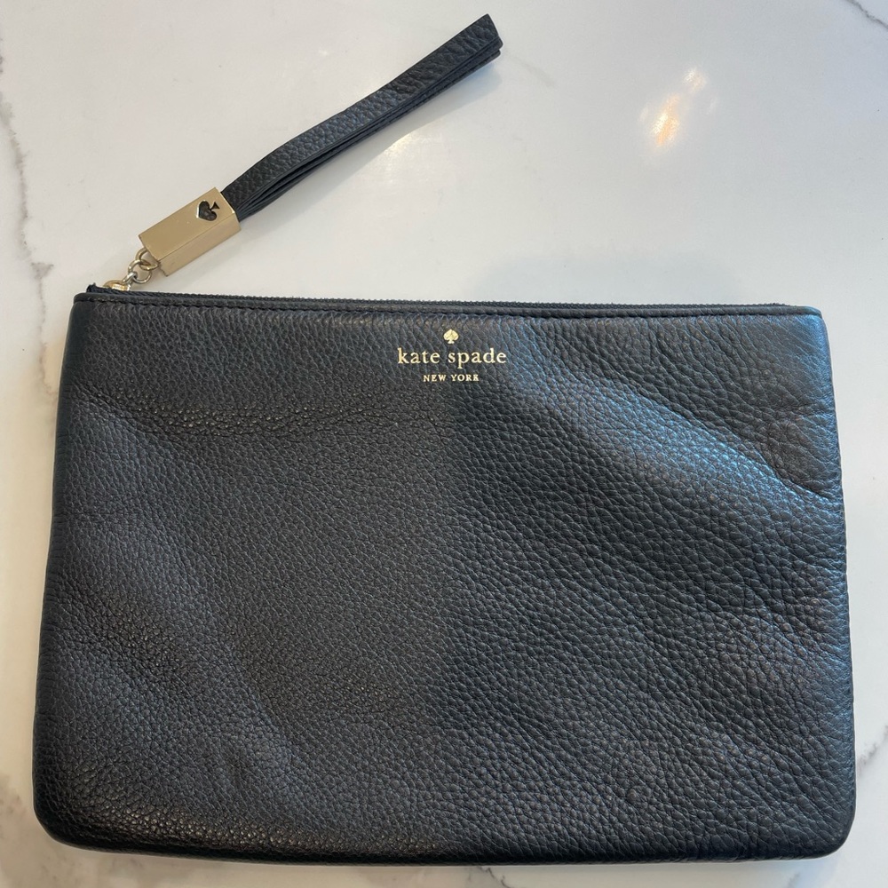 Black. Kate Spade. Small clutch. Leather